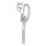 Pure Fire Sterling Silver Rhod-plated CZ Square Chain Slide Pendant - Image 2