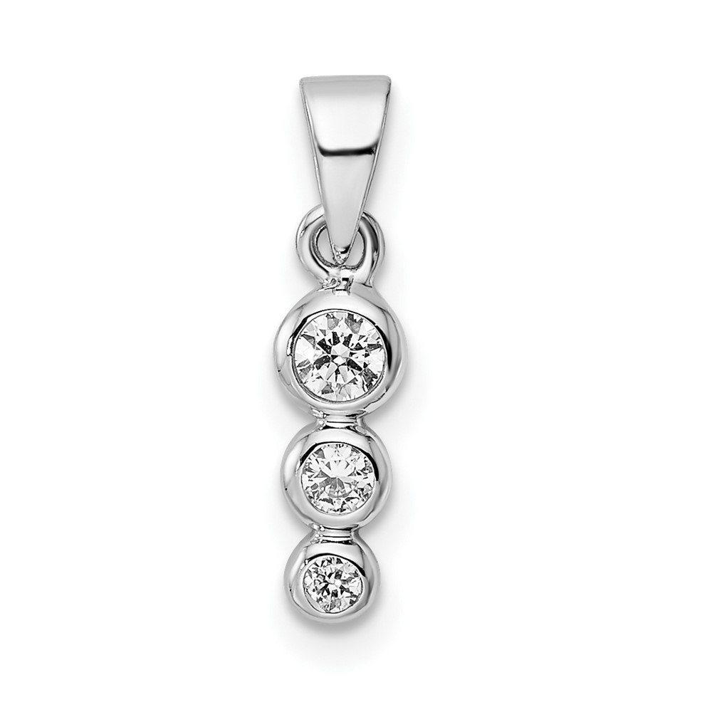 QP5582.jpg Sterling Silver RH Polished CZ Pendant - Image 1