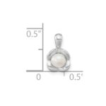 Sterling Silver Rh-plated FWC Pearl Polished Flower Pendant - Image 3