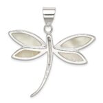 Sterling Silver White Shell Dragonfly Pendant - Image 4