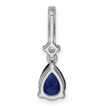 Sterling Silver Rhodium-plated CZ and Blue Glass Pendant - Image 3