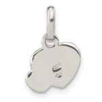 Sterling Silver Rhodium-plated Pink Enamel Double Heart Pendant - Image 4