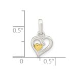 Sterling Silver & Rose-tone Polished Open Hearts Pendant - Image 3