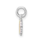 Sterling Silver Rhodium-plated Polished Pink and Orange Enameled Shell Children's Pendant - Image 2