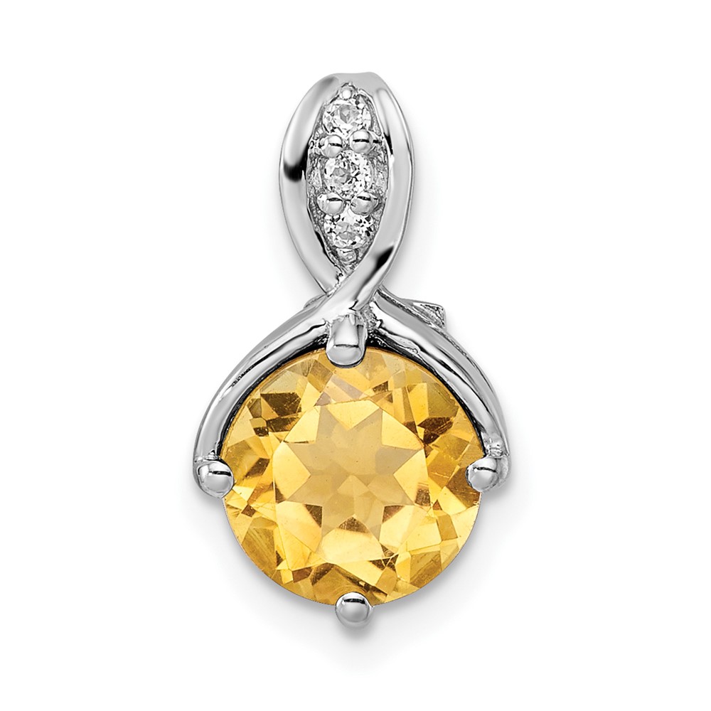 QP5709CI.jpg Sterling Silver RH-plated Circle 1.86t.w. Citrine/White Topaz Pendant - Image 1