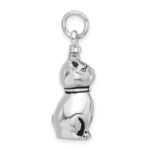 Sterling Silver Rhodium-plated Enamel Cat Ash Holder Pendant - Image 2