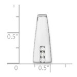 Sterling Silver Rhodium-plated CZ Chain Slide Pendant - Image 4