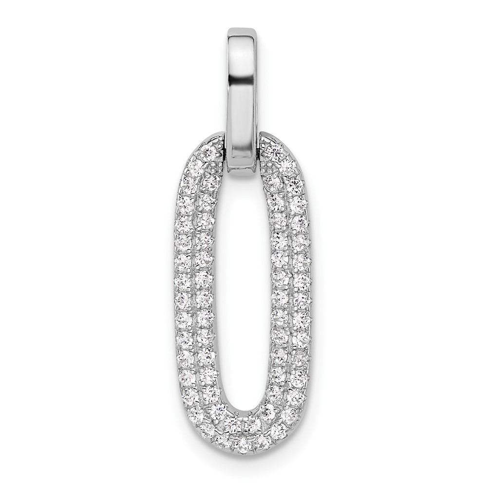 QP5745.jpg Sterling Silver Rhodium-plated with Micro Pave CZ Pendant - Image 1