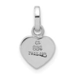 Sterling Silver Rhodium-plated Pink Mother of Pearl Heart Pendant - Image 3