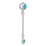 Sterling Silver Rhodium-plated Turquoise Drop Chain Slide - Image 2