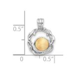 Sterling Silver Rhodium-plated Polished Round Opal Pendant - Image 4
