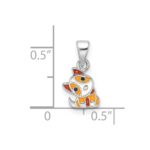 Sterling Silver Rhod-plated Multi-color Enameled Dog Children's Pendant - Image 4
