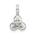 Sterling Silver Rhodium-plated Peridot Pendant - Image 3