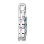 Sterling Silver Rhodium-plated Light Swiss Blue Topaz Chain Slide - Image 2