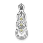 Sterling Silver Rhodium-plated Peridot Chain Slide - Image 3