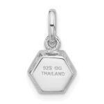 Sterling Silver Rhodium-plated Polished Solitaire Citrine Charm Pendant - Image 3