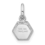 Sterling Silver Rhodium-plated Polished Solitaire Garnet Charm Pendant - Image 3