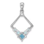 Sterling Silver Rhodium-plated London and Light Swiss Blue Topaz Pendant - Image 3