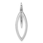 Sterling Silver Rhodium-plated CZ Oval Drop Pendant - Image 3