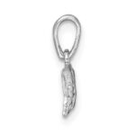 Sterling Silver Madi K Rhodium-plated Polished and Textured Butterfly Childrens Pendant - Image 2