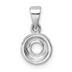 Sterling Silver Rhodium-plated Children's Brown with Pink and White Enamel Sprinkled Donut Pendant - Image 3