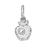 Sterling Silver Madi K Rhodium-plated Enameled Red Apple with Crystal Childrens Pendant - Image 3
