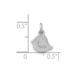 Sterling Silver Rhodium-plated Brushed Little Bird Pendant - Image 4