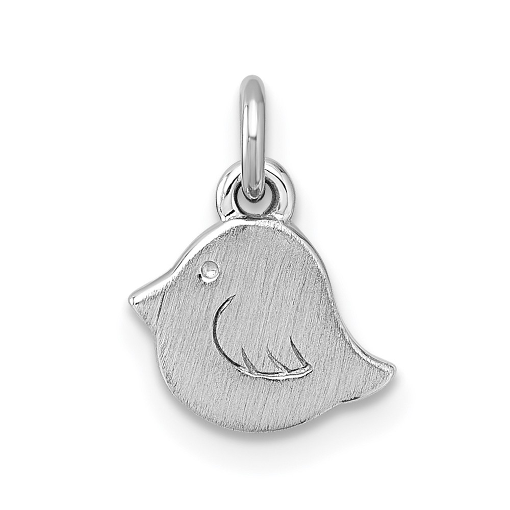 QP5979.jpg Sterling Silver Rhodium-plated Brushed Little Bird Pendant - Image 1