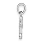 Sterling Silver Rhodium-plated Polished with Black Enamel Sheep Charm Pendant - Image 2