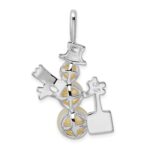 Sterling Silver FW Cultured Pearl Snowman Pendant - Image 4
