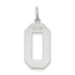 Sterling Silver/Rhodium-plated Polished Number 0 Charm - Image 4