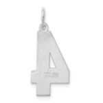 Sterling Silver/Rhodium-plated Polished Number 4 Charm - Image 4