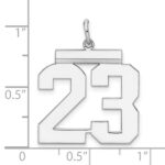 Sterling Silver/Rhodium-plated Polished Number 23 Charm - Image 3