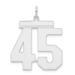 Sterling Silver/Rhodium-plated Polished Number 45 Charm