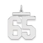 Sterling Silver/Rhodium-plated Polished Number 65 Charm