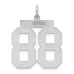 Sterling Silver/Rhodium-plated Polished Number 88 Charm - Image 4