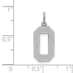 Sterling Silver/Rhodium-plated Satin Number 0 Charm - Image 3