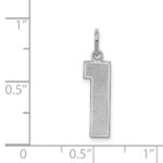 Sterling Silver/Rhodium-plated Satin Number 1 Charm - Image 3