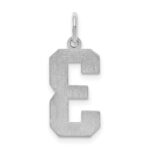 Sterling Silver/Rhodium-plated Satin Number 3 Charm - Image 4