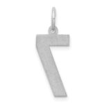 Sterling Silver/Rhodium-plated Satin Number 7 Charm - Image 4