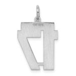 Sterling Silver/Rhodium-plated Satin Number 17 Charm - Image 4