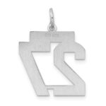 Sterling Silver/Rhodium-plated Satin Number 27 Charm - Image 4