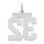 Sterling Silver/Rhodium-plated Satin Number 32 Charm - Image 4