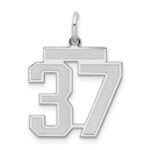 Sterling Silver/Rhodium-plated Satin Number 37 Charm