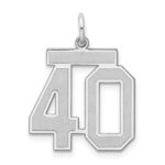 Sterling Silver/Rhodium-plated Satin Number 40 Charm