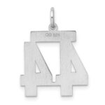 Sterling Silver/Rhodium-plated Satin Number 44 Charm - Image 4
