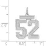 Sterling Silver/Rhodium-plated Satin Number 52 Charm - Image 3