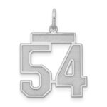 Sterling Silver/Rhodium-plated Satin Number 54 Charm