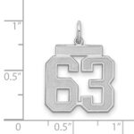 Sterling Silver/Rhodium-plated Satin Number 63 Charm - Image 2