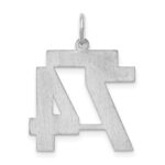 Sterling Silver/Rhodium-plated Satin Number 74 Charm - Image 4
